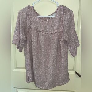 Loft Blouse - Size Small - Short Sleeve - Pink